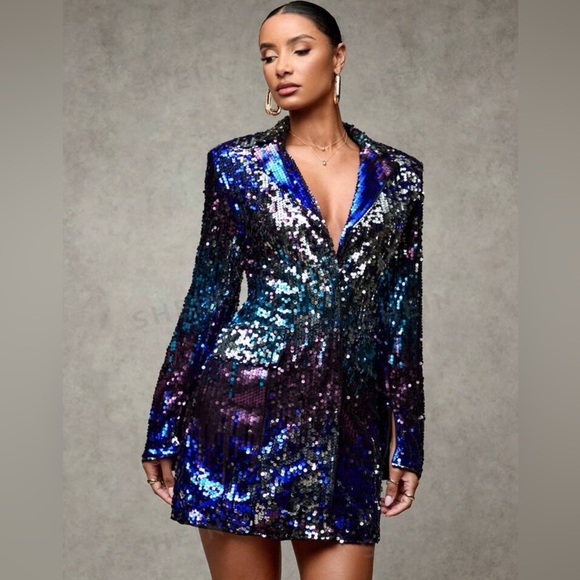 Sparkle & Shine The Ultimate Sequin Blazer Dress for Glamorous Nights - Picture 1 of 6